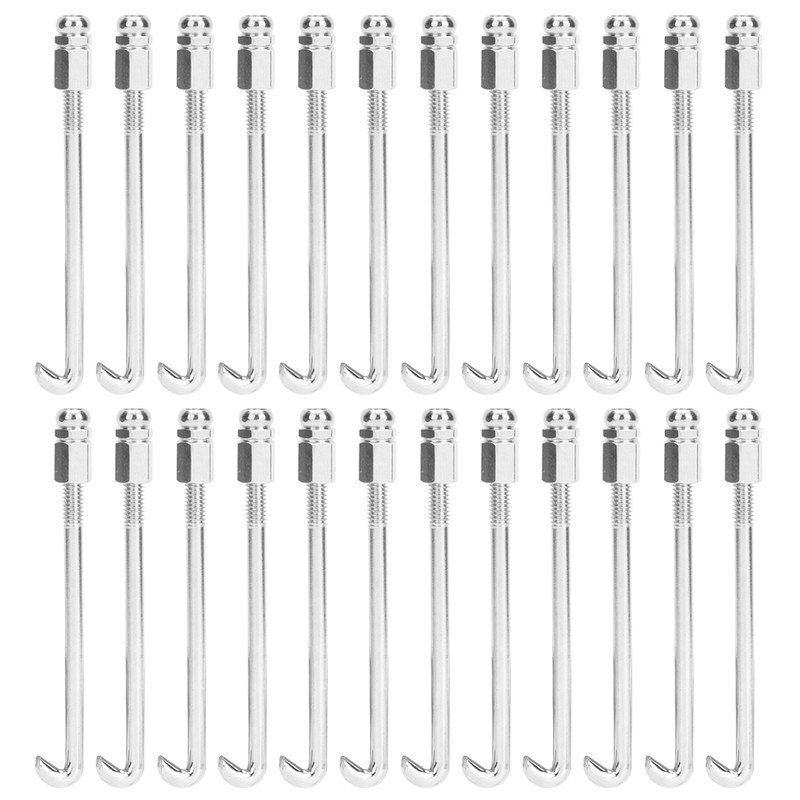 24Pcs Banjo Hooks Silver Metal Chrome Plated Parts Musical Instrument