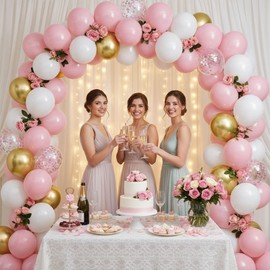 LovesTown 60PCS Balloon Garland Kit, 12inch Arch Kit Confetti Balloons Metallic Latex Balloons for Wedding Engagement Birthday Party Decorations