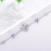 VONALA Amethyst Bracelet 925 Sterling Silver Purple Bracelet Heart February