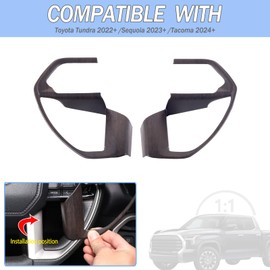 Aunginsy Center Console Steering Button Panel Trim Cover Compatible with Toyota Tundra/Sequoia 2022-2026 Tacoma 2024+, Central Control Steering Panel Decorative Frame Protector Sticker ABS Accessories