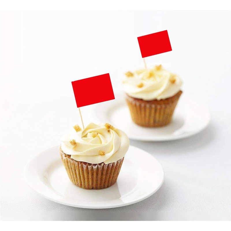 100 Pcs Red Flag Blank Toothpick Flag Small Mini Labeling