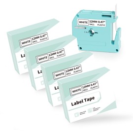 EazeID 9mm x 8m Label Tape Replacement for Brother MK-221bz M-K221 MK221 Black on White Brother P-Touch M Tape Compatible for Brother PT-M95 PT-65 PT-70 PT-80 PT-85 PT-90 PT-100 PT-110 Label Maker,4Pk