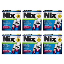 Nix Lice Killing Crème Rinse Family Pack, 4 Fl Oz Crème Rinse and 2 Nit Combs (Pack of 6)