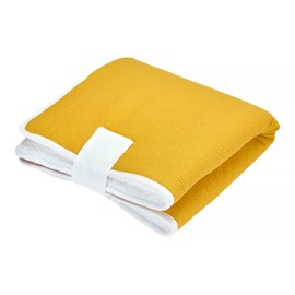 KraftKids Travel Changing Mat in Double Crepe Yellow Mustard Travel Changing Mat 60 cm x 60 cm Changing Mat for Travel with Love Handmade in the EU