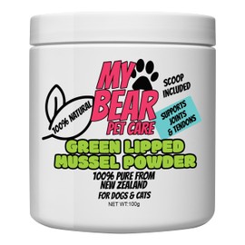 Green Lipped Mussel Powder for Dogs – Joint Support Supplement with Natural Glucosamine & Amino Acids | 100% Pure | Promotes Mobility & Flexibility | Scoop Included for Easy Measuring 100g