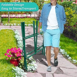 Kapler Heavy Duty Log Sawhorse Adjustable Steel Firewood Cutting Stand Foldable Sawbuck Extended Saw Horses Work Table with Sawtooth 260 lbs Capacity