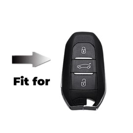 Happyit Zinc Alloy Leather Car Key Cover Cases for Peugeot 2008 3008 4008 5008 308 408 508 C1 C2 C4 C6 C3-XR Picasso Grand DS3 DS5 3 Buttons (Brown+Grey)