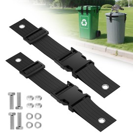 Bear Proof Trash Can Lock，Heavy-Duty Adjustable Garbage Bin Lid Locks for Raccoons/Squirrels, Trash Bin Lock System Fits 28-100 Gallon Bins, Trash Can Lid Locks for Animals Easy Install-2PCS