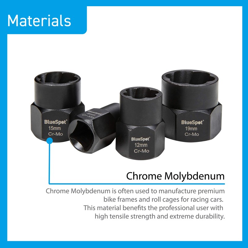 Blue Spot Tools 01539 10 PCE Bolt Remover Set (9-19MM)