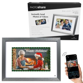 Simply Smart Home Gallery Style 10.1” WiFi Digital Photo Frame | Send Photo or Video from Phone to Digital Picture Frame with Free PhotoShare Frame v2 app | End-to-End Encryption | Chrome Finish