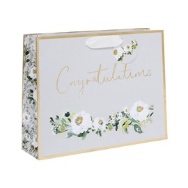 Glick Large Landscape Gift Bag, Congratulations, 275 x 355 x 100 mm, Luxury Recyclable Bag for Birthdays & Celebrations