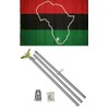 Africa Map 3'x5' Polyester Flag With 6' Aluminum Flag Pole
