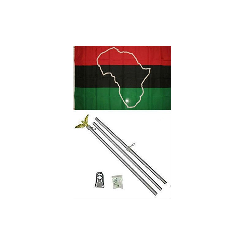 Africa Map 3'x5' Polyester Flag With 6' Aluminum Flag Pole