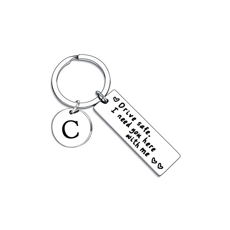 BESPMOSP Appreciatione Gifts 26 Letter Keychain Drive Safe Keychain A-Z