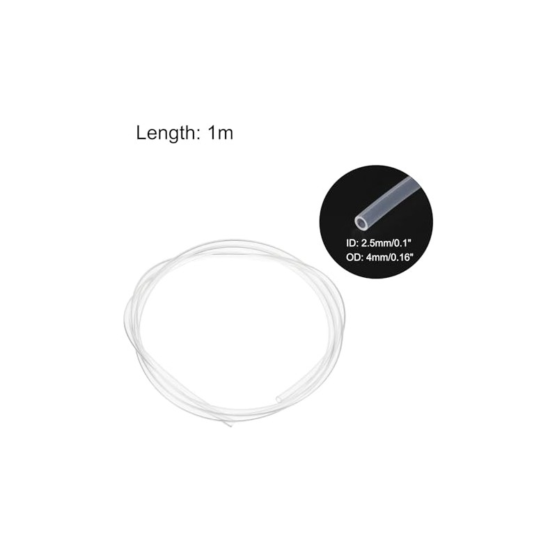 QUARKZMAN PTFE Hose 1m Long, 2.5mm ID 4mm OD High