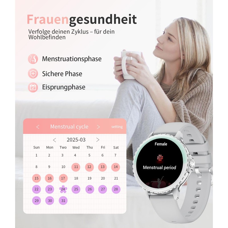 Smart Watch for Women Elegant with Call Display 1.27 Inch