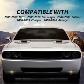 DOTCOM Fog Light Bumper Lamps Fit For Dodge Nitro Grand Caravan 2005-2008/Challenger Avenger 2008-2010/Fit Jeep Patriot Compass 2007-2009 Smoky Lens w/Bulbs Left and Right
