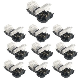 Audiofan T-shaped Wiring Connector, Crimp Type, Branch Connection, Wire, Splashproof, Dustproof, No Soldering Required, 10-Piece Set, Product Size 1.1 x 0.7 x 0.3 inches (29 x 17 x 7 mm)