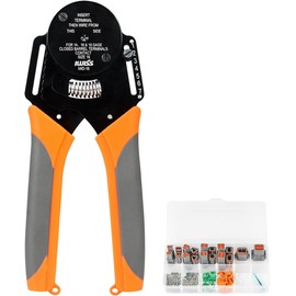 iCrimp German Crimping Tool Set, Solid Barrel Crimping Tool 0.8-2 mm² for German DT Series Connectors & Amphenol Contacts & ILME Contacts Series CD with 125pcs German DT Kit