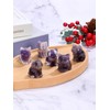 JSDDE Amethyst Crystal Cat Figurine for Cat Lovers Cute Gemstone