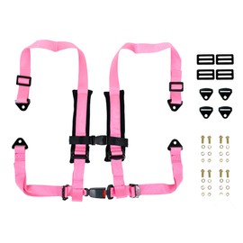 4 Point Safety Harness For UTV/Side By Side | Adjustable For All Ages and Sizes (Pink)