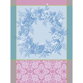 Le Jacquard Français 27521 Tea Towel Couronne De Paques Myosotis 80 x 60 cm Cotton