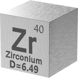 Zirconium Cube - Metal Element Cubes - Laser Engraved Density Cube Set for a Periodic Table of Elements Collection - (Zirconium, 1 inch)