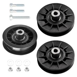 532194326 V-Groove Idler Pulley & 532194327 Flat Idler Pulley w/Screw Kit Replaces 194326, 194327, 280-6630, 705080, 13179, 705079 for Husqvarna Lawn Mowers/Tractors