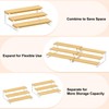 Expandable Can Organizer for Pantry, 3-Tier Adjustable Bamboo & Iron