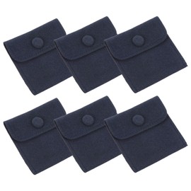 PATIKIL 3x3 Inch Jewelry Pouch, 6 Pack Velvet Pouches Snap Button Jewelry Storage Bags Present Pouch for Earrings Bracelets Necklaces Rings Watch, Dark Blue