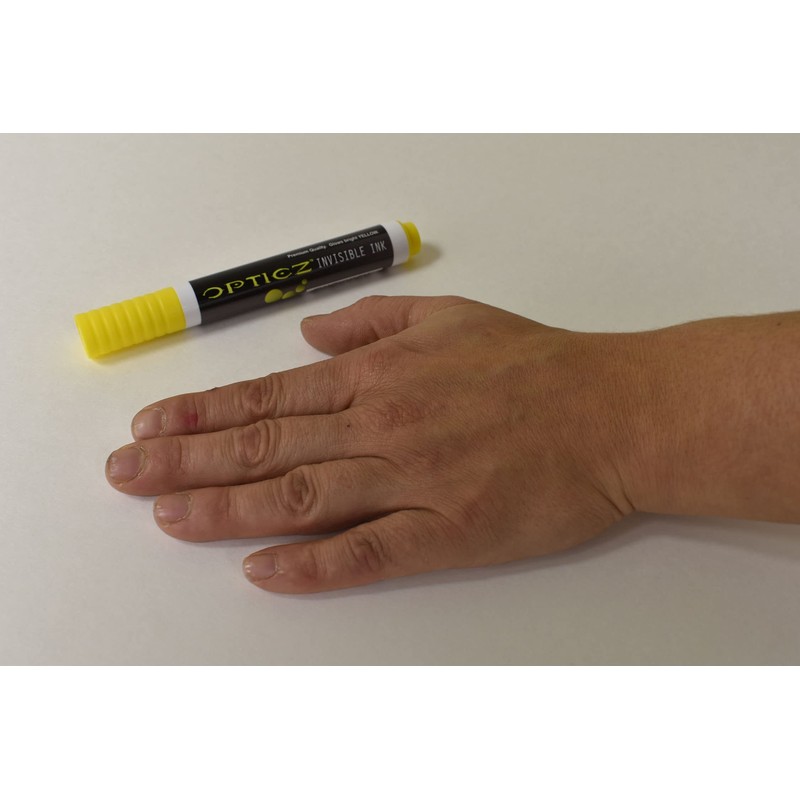 Opticz UV Blacklight Reactive Large Tip Invisible Ink Marker, Yellow
