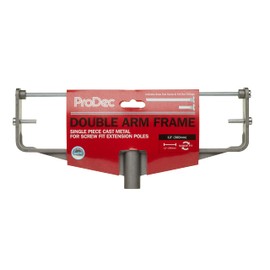 ProDec 12 inch Cast Aluminium Heavy Duty Double Arm Paint Roller Frame with Screw Fitting for Extension Pole, Includes Choice of Roller Fittings Full Width Bar and End Pins
