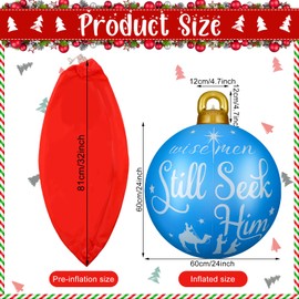 Jetec 3 Pcs 32 Inch Giant Inflatable Christmas Ball PVC Inflatable Decorated Ball Large Holiday Inflatables Outdoor Decorations Christmas Blow up Yard Decor Giant Inflatable Ornaments (Nativity)
