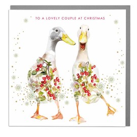 Lola Design - Special Couple Christmas Card - Blank Cards and Envelopes - Indian Runner Duck