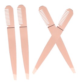 Mikinona Precision Eyebrow Tweezers by 4pcs Stainless Steel Lash Tweezers with Comb for Brow Shaping and Hair Removal