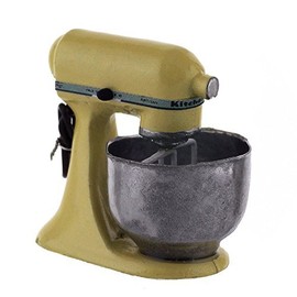 MyTinyWorld Yellow Dolls House Miniature Old Style Batter/Dough Mixer