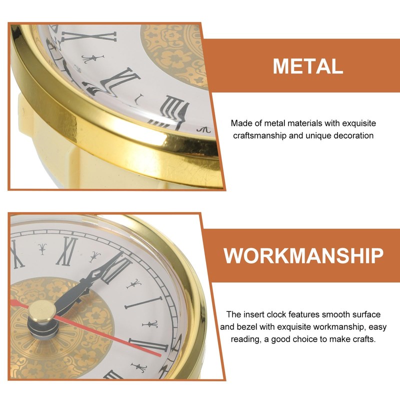 Yardwe Round Clock Insert 3 Inch Quartz Clock Fit-up Movement