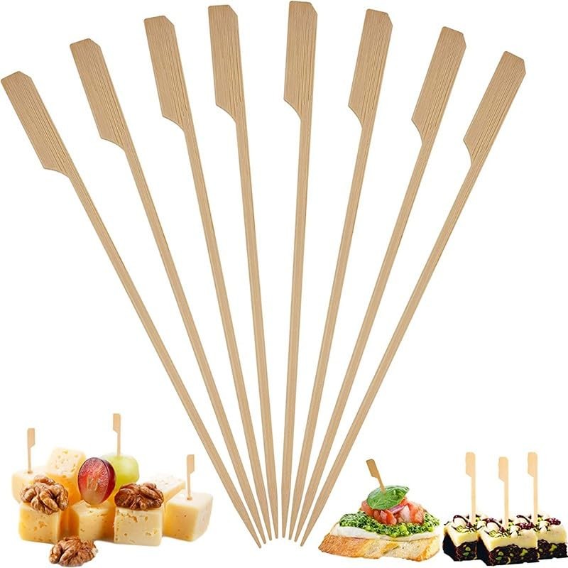 Bamboo Wooden Catering Paddle Skewers Disposable Finger Food Cocktail BBQ