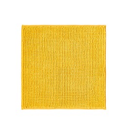 Decomira Non-Slip Bath Mat, Can Be Combined as a Bath Mat Set, Bathroom Rug, Washable Chenille, Shower Mat for Shower, Bathtubs, Toilet Mat, Yellow, 45 x 45 cm