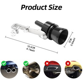 Pack of 2 Turbo Sound Whistles, Car Exhaust Sound Booster, Aluminium Alloy Car Turbo Sound, Exhaust Tailpipe, Blow Off Valve, Car Sound Generator, Exhaust Whistle Pipe for All Vehicles, Red and Black