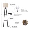 Catalina Lighting 19305-000 Modern Metal Floor Lamp with Shelves and