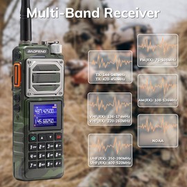 BAOFENG UV-25 10W Dual Band Two Way Radio, Tri-Power Tactical Ham Radio Handheld Walkie Talkie for Adults, UV FM Aviation NOAA Receiver, 5200mAh Battery USB-C Port, 999CH, Chirp Compatible, Camo Green