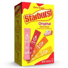 Starburst Singles to Go Variety Pack, Watertok Powdered Drink Mix, Includes 4 Flavors, Strawberry, Cherry, Orange And Lemon 1 Box (20 Servings)
