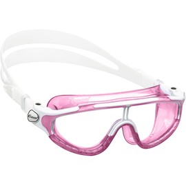Cressi Baloo King Goggles - Single Lens Goggles for Swimming, Swimming Pool and Snorkelling, Pink/White, 7/15 Years, Junior Unisex