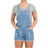 SubMeHa Girls Kids Denim Dungaree Short Length Pinafore Ribbed Jumpsuit