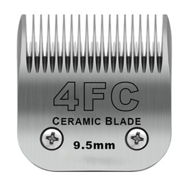 DODAER Detachable Pet Dog Clipper Blades,Compatible with Andis Size 4FC Cut Length 3/8"(9.5mm),Most Oster A5,Wahl KM Series Clippers,Made of Ceramic Blade & Stainless Steel Blade