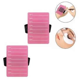 2 Pzas Porta Pestañas Muñequera Extensiones Pestañas Mink Rosa