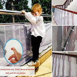 Jiakalamo Stair Safety Net,Baby Proofing Stair Balcony Railing Mesh Guard Banister Guard for Baby Easy to Install and Use for Kids Pets Toys(size:200x77cm)