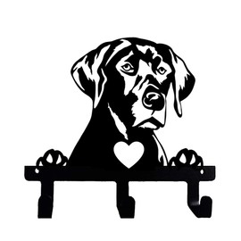 Fit Frenchie Labrador Retriever Golden Retriever Love Shape Silhouette Design Metal Wall Hook for Leash Keys Clothes Towel Kitchen Mudroom Bedroom Bathroom (Love Portrait)