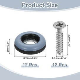 uxcell 12Pcs Screw on Furniture Sliders, 0.75"(19mm) Round Furniture Glides Sliders, Chair Leg Sliders Floor Protectors Pads, Furniture Pads with Screws for Chairs, Cabinets, Light Blue